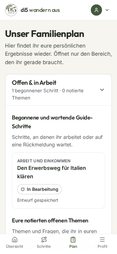 Familienplan auf dem Handy